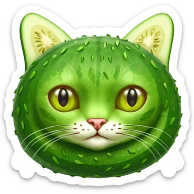 Cucumber cat put together  sticker