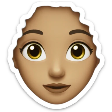 Tan girl with dark curls and sage green eyes sticker