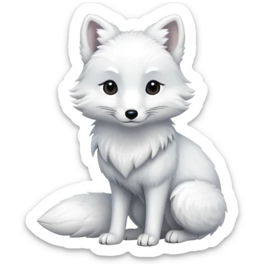 Hyper-realistic furry beautiful soft smooth elegant Arctic Fox, full body sticker