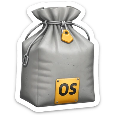 cement powder square bag sticker