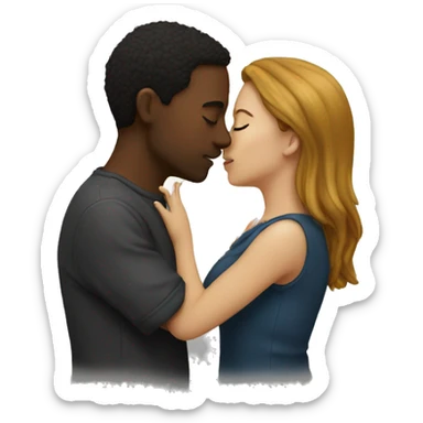 Two people kiss sticker