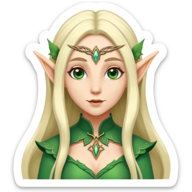female elf with long hair and pointy ears sticker