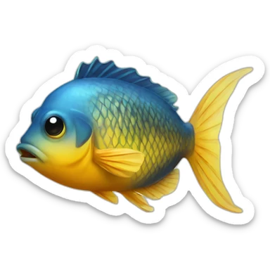 box-fish-front-side,-very sad,no-background sticker