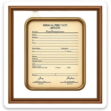 a medical prescribtion in vintage style sticker