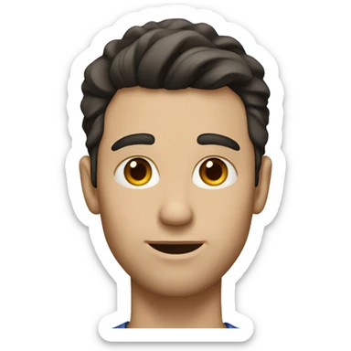 white man with dark hair, slight stubble, small earring on his left ear sticker