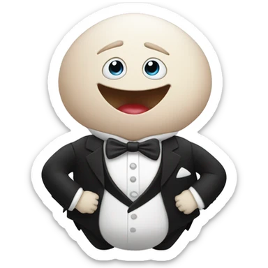 Humpty Dumpty wearing a tuxedo sticker