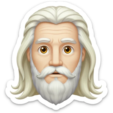 GOD OF WAR Zeus with white eyes white long hair and long white beard  sticker