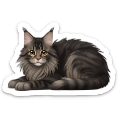 Tabby black Maine coon sticker