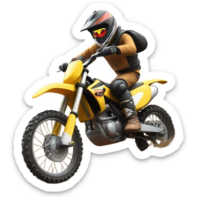 Car riding dirtbike sticker