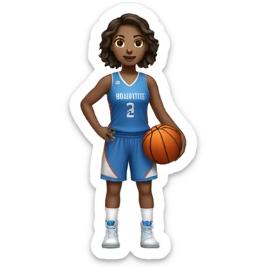 Brunette basketball player girl sticker