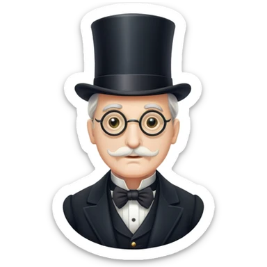 old elegant Victorian man with monocle and top hat sticker