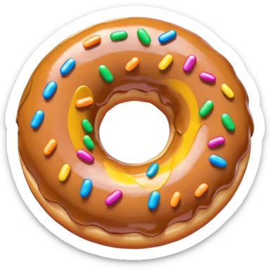 Donut with rainbow sprinkles sticker