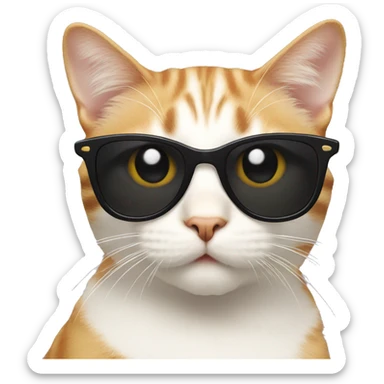 Cat with sunglasses sticker
