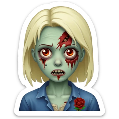 zombie girl with a scar sticker