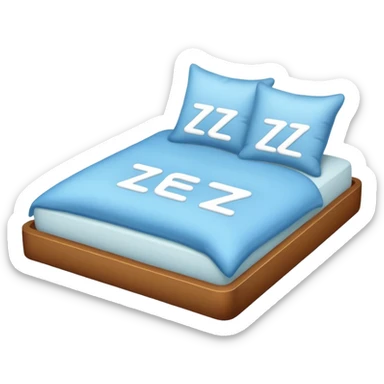 a bed with a pillow and Zzz symbols, simple and inviting sticker