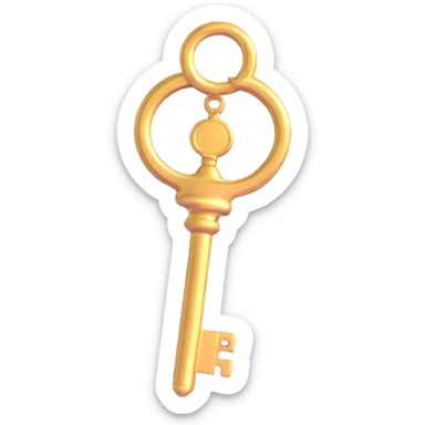 golden antique key sticker