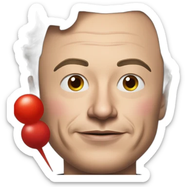 elon musk with clown red nose sticker