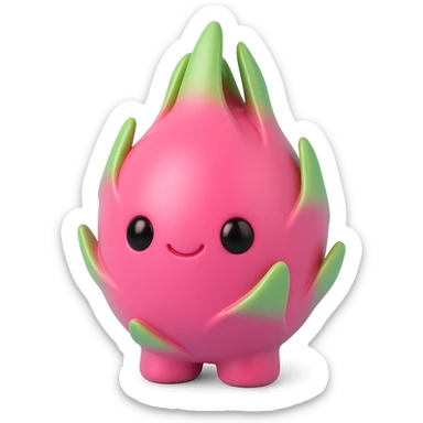 realistic dragon fruit, vinyl figure style sticker