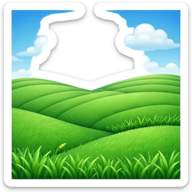 Grass field and blue sky realistically  sticker