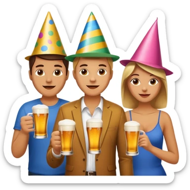 bola de discoteca bebiendo cerveza con amigos sticker