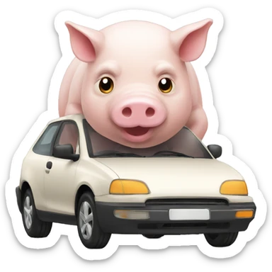 Car de cerdito sticker