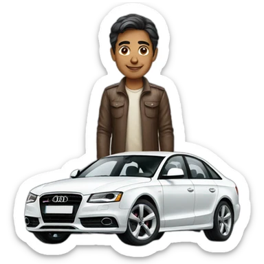 Indian Person with audi car sticker