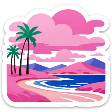 Matisse slop style pink SPAM art landscape sticker