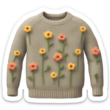 Floral sweatshirt knitting  sticker