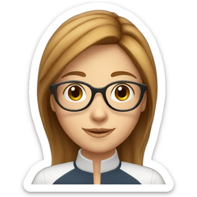 culina smart girl with glasses sticker