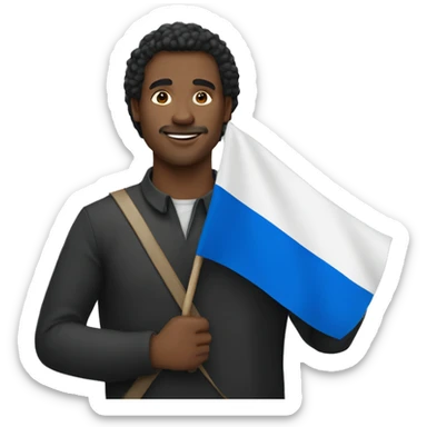 Man holding Frisian flag sticker