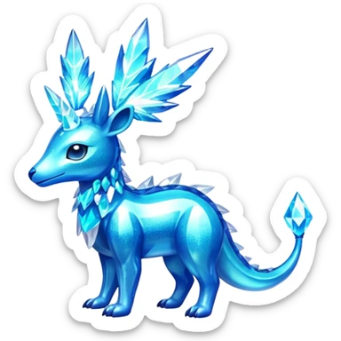 Shiny Aurorus-Heliolisk-Arbil-Fakémon-hybrid-creature (full body)  sticker