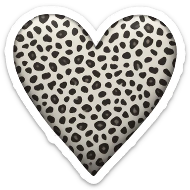 leopard grey print heart sticker