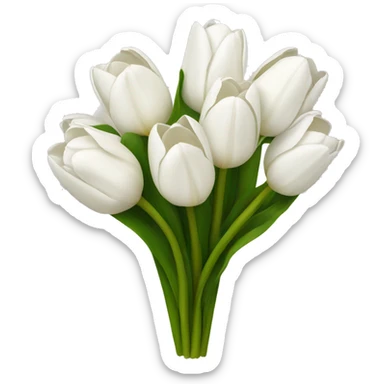 white tulip bouquet  sticker