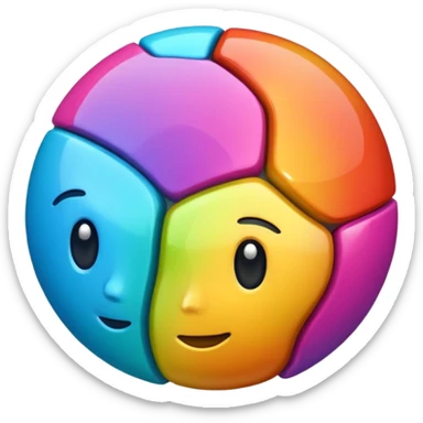 un cerveau comme une boule disco avec une idée sticker