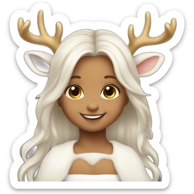 angel Baby girl deer-antlers smile sticker