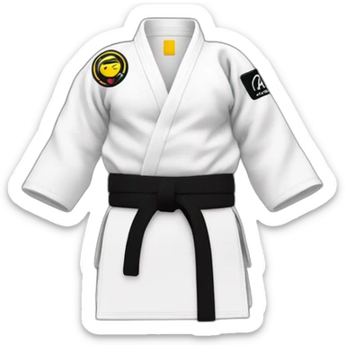 bjj white belt black kimono aca logo sticker