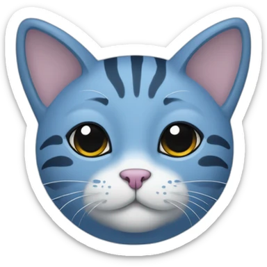 Blue cat with 2 little black stripes on the forehead sticker