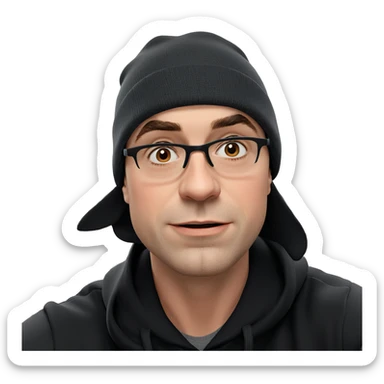 boy wearing beanie indoors sticker