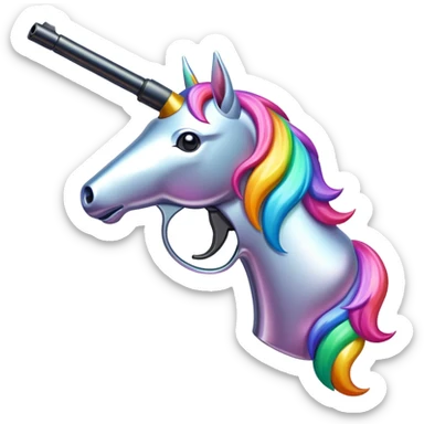 Unicorn merged with Gun sticker