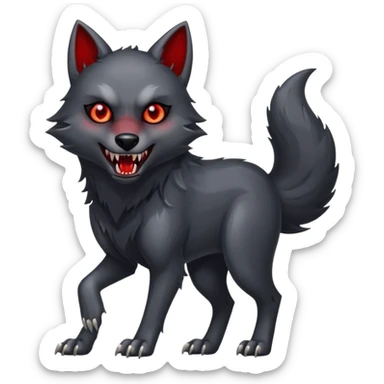 A vampire wolf standing  sticker