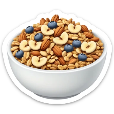 ultra realistic bowl of granola sticker