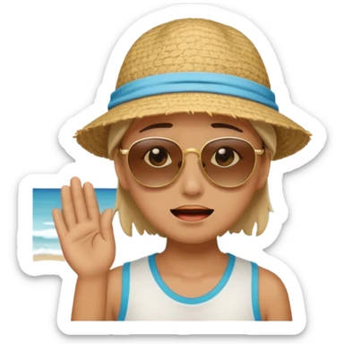 Crying at the beach sticker