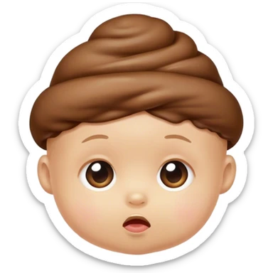baby with poop on head sticker