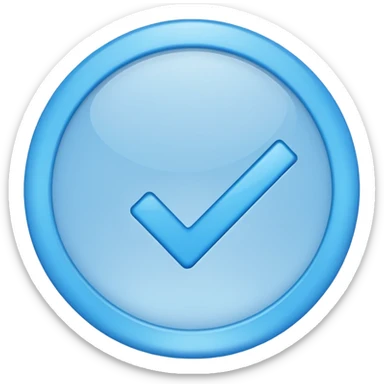 sky blue circle with blue check inside the circle sticker