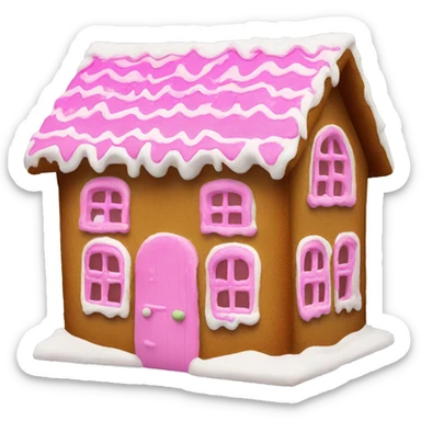 Gingerbread House with pink overlay  sticker