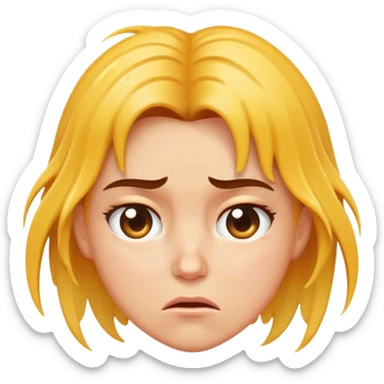 woman with dissatisfied face and wet hair sticker