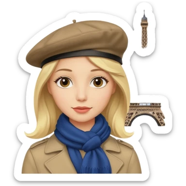 Blonde lady shoulder length hair Paris life sticker