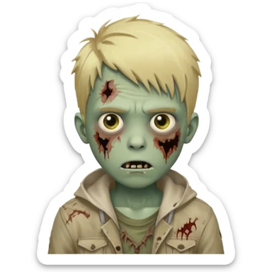 boy zombie with blonde hair sticker