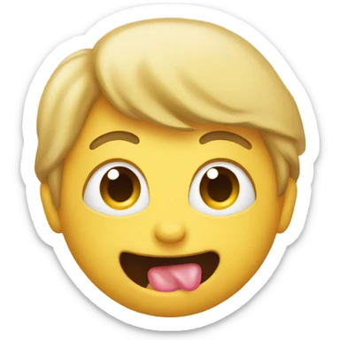 person with tongue out sticker