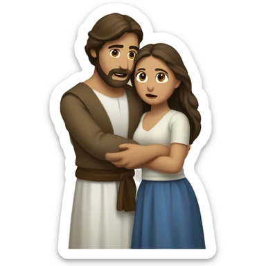 Jesús abrazando a una mujer sticker